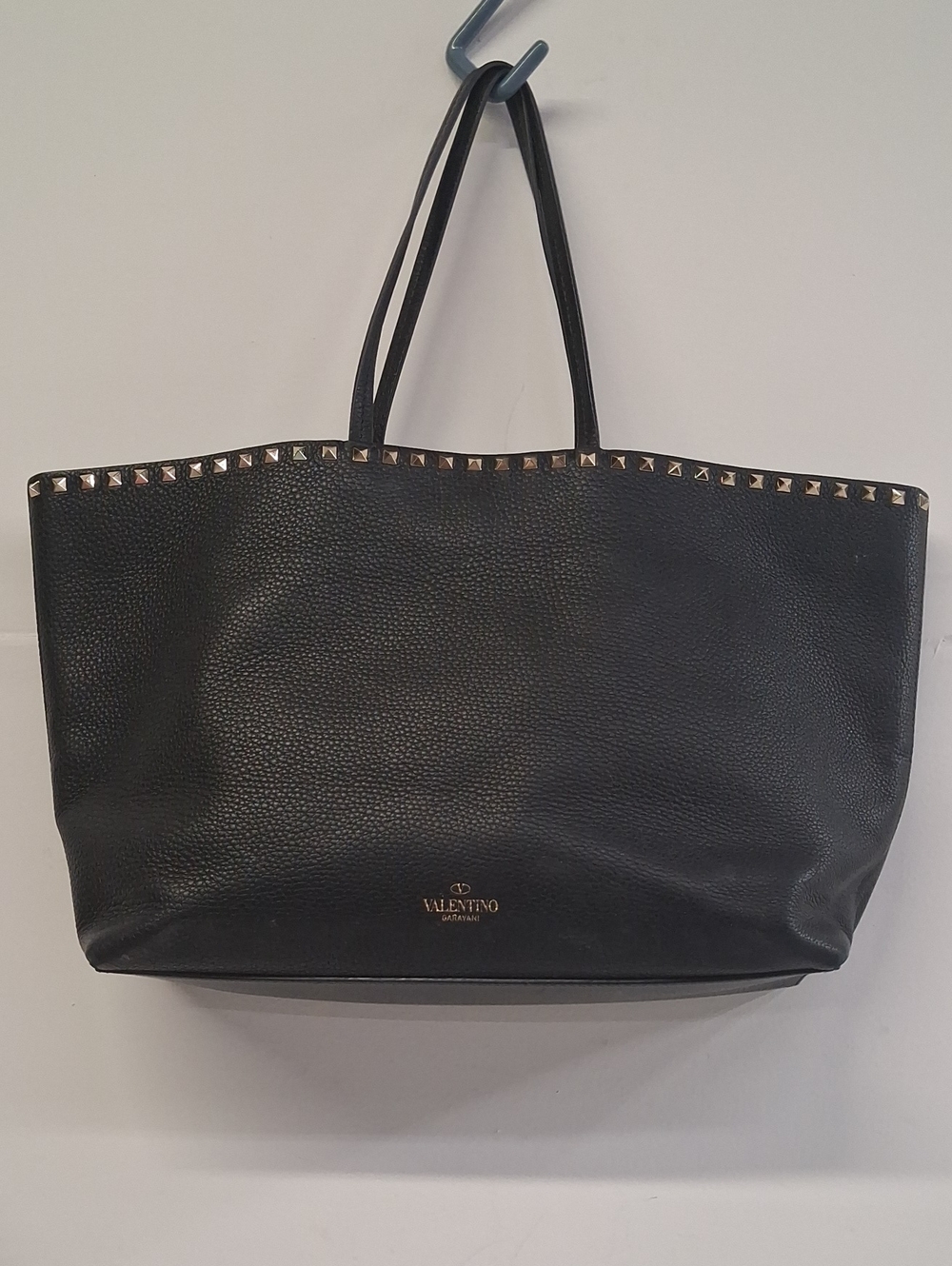 Valentino Garavani Rockstud Leather Shopper Black Tote Bag